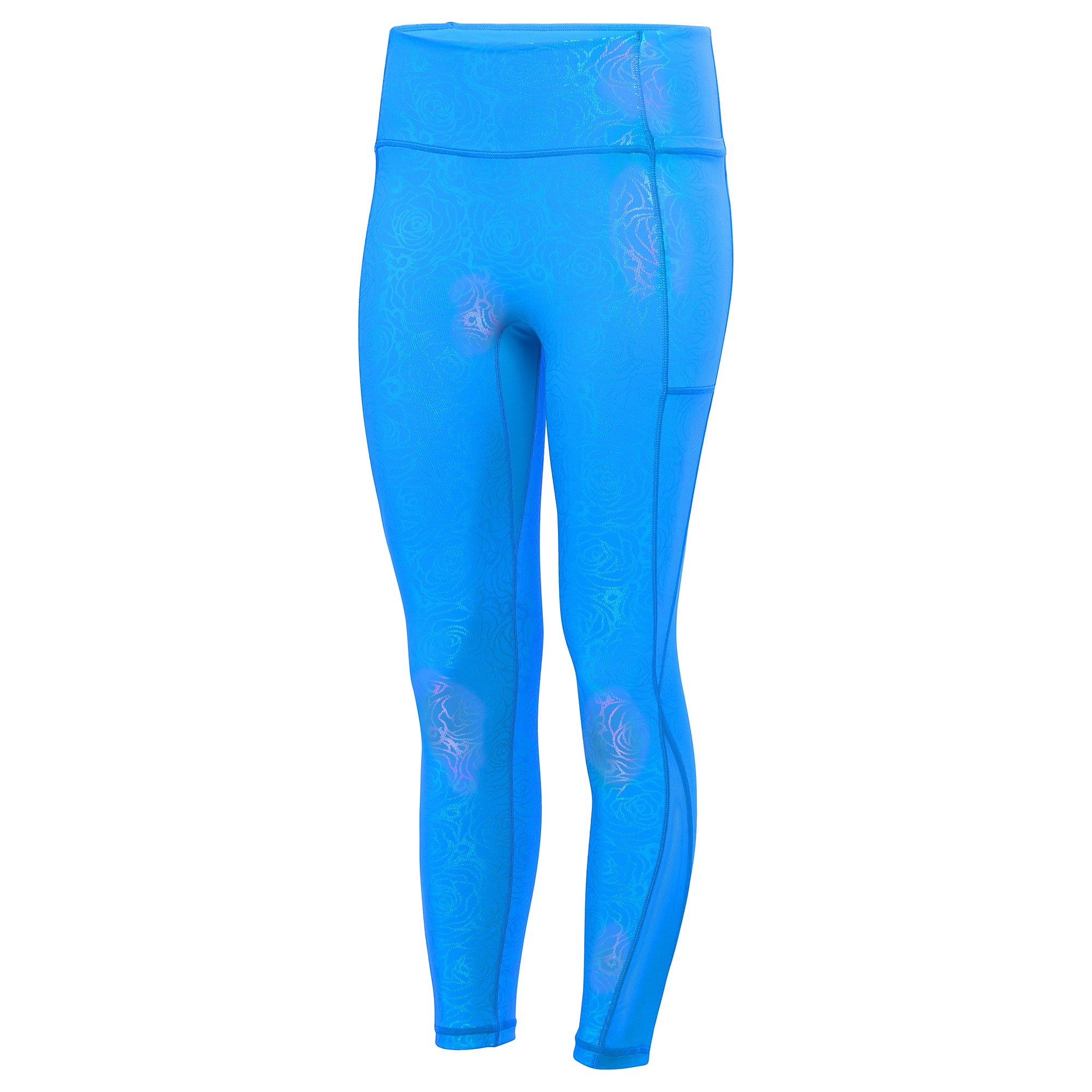 Zyia Active Women's Royal Blue Patterned High Waisted 7/8 Leggings